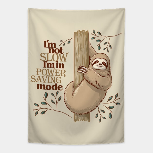 Sloth in Power Saving Mode Tapestry by ElephantShoe