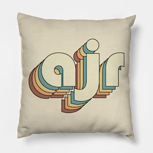 AJR // Retro Rainbow Typography Style // 70s Pillow