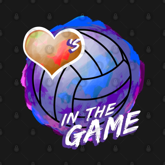 Volleyball - Hearts In The Game - Dirty Blue by MakeNineDesigns