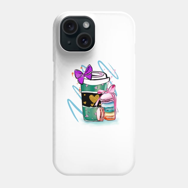 A Whole Latte Love with macarons Phone Case by unique_design76