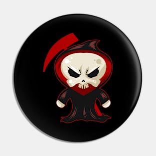 Cute Kawaii Chibi Reaper with Scythe Halloween Pin