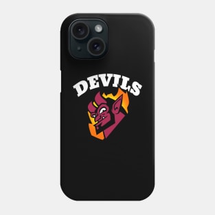 Devils Mascot (white letter) Phone Case