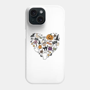 Halloween Doodle Heart Phone Case