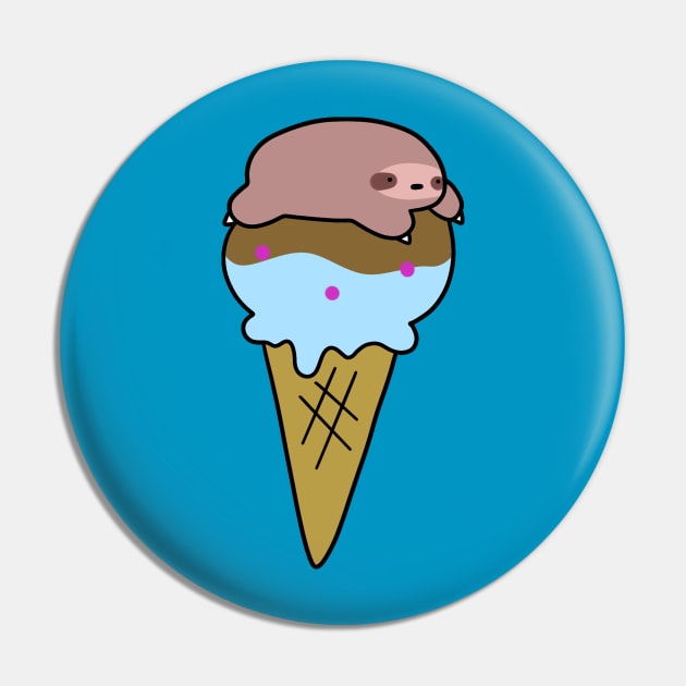 Sloth Icecream Cone Pin by saradaboru