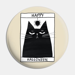 Halloween cute black cat. Pin