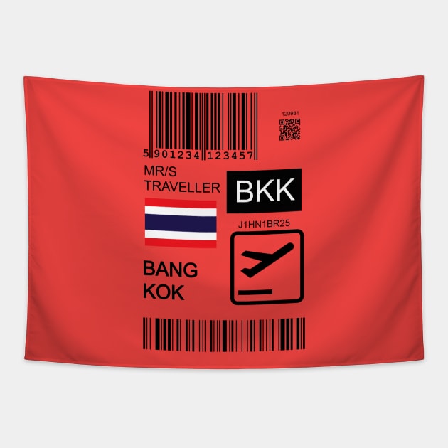 Bangkok Thailand travel ticket Tapestry by Travellers