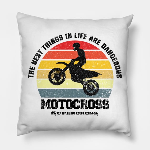 motocross supercross Pillow by HB Shirts