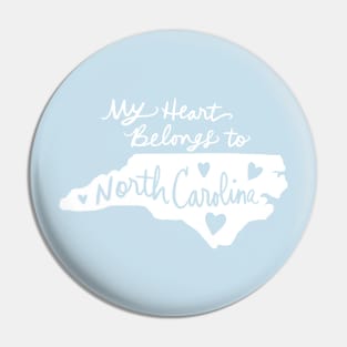 My Heart Belongs To North Carolina: State Pride Calligraphy Pin