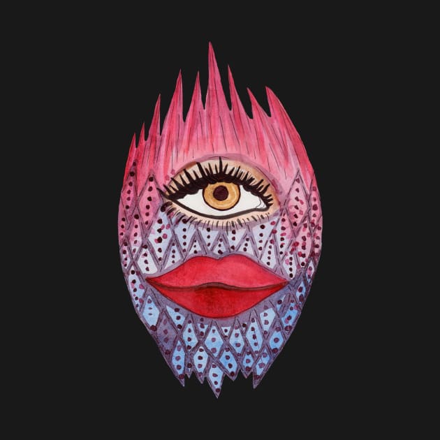 Colorful eye lips face by deadblackpony