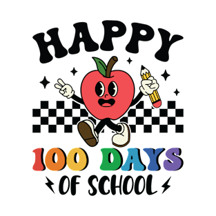 Happy 100 Days Of School Red Apple Happy T-Shirt