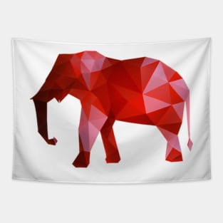 Red Elephant Polygon Tapestry