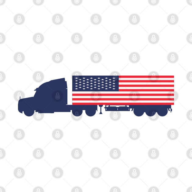 American Flag USA Semi Truck by KayBee Gift Shop