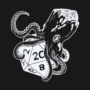 Fathomless D20: dnd 5e warlock dice white and black T-Shirt
