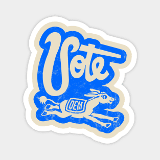 Vintage 1960's Vote Democrat Donkey (Blue) Magnet