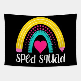 Womens Sped Squad Speducator Teacher Rainbow Special Education Tapestry