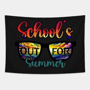 Cute Retro Last Day Of School Schools Out For Summer Teacher Tapestry