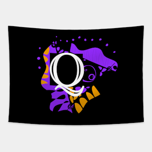 Mazipoodles Bird’s Nest - Personalized Initial Letter Q Tapestry