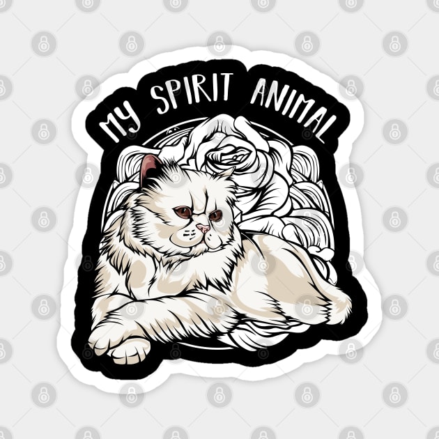 Persian Cat - My Spirit Animal - Cute Line-Art Cat Magnet by Lumio Gifts