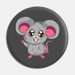 Kawaii grey mouse Pin