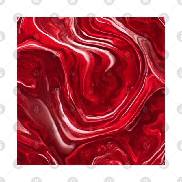 RED AND WHITE LIQUID MARBLE DESIGN, IPHONE CASE, MUGS, AND MORE by ZARBIT