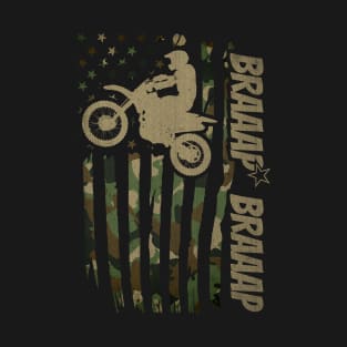 American Camouflage USA Flag Motocross T-Shirt