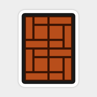 A Brick Orthogonal Pattern - Warm Orange Magnet