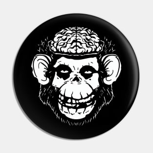 Monkey Brains INK skull on colors Pin