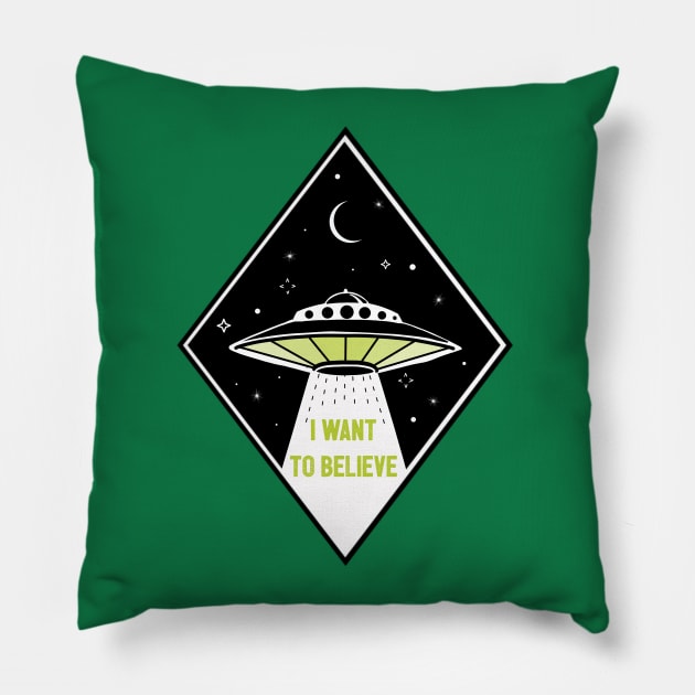 I Want to Believe Pillow by LittleBunnySunshine