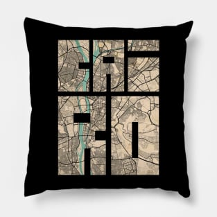 Cairo, Egypt City Map - Vintage Pillow