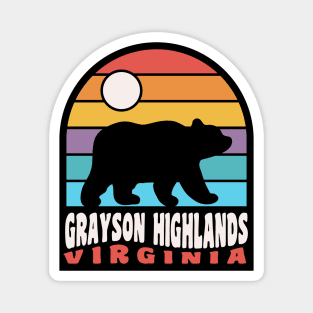 Grayson Highlands State Park Camping Virginia Bear Magnet