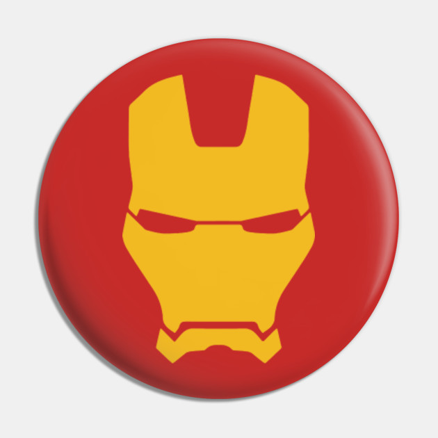 Iron Man Helmet Logo With Name On Back Iron Man Pin Teepublic De