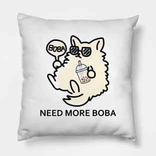 The Cat Boss Needs More Boba! Pillow