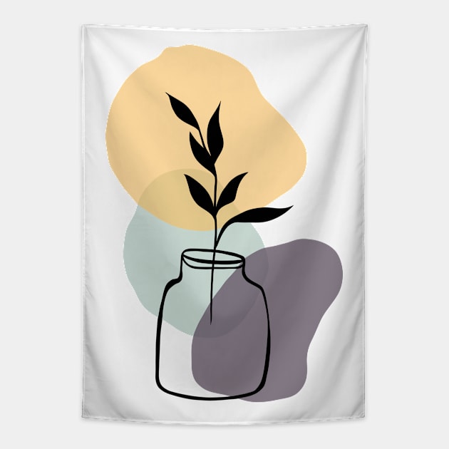 Abstract flower vase Tapestry by Smoky Lemon