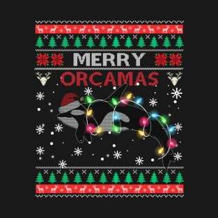 Merry Orcamas Santa Claus Er Whale Fan Ugly T-Shirt