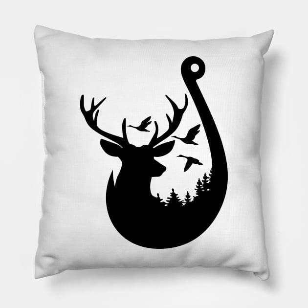 Deer Hunting, Funny Hunting Shirt for Men, American Deer Hunter Gift, Sorry I wasn't Listening, hunter Pillow by SeleART