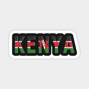 Kenya Text in Colours of the Kenyan Flag Magnet