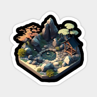 Isometric Zen Garden Magnet