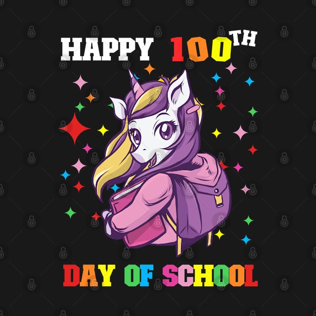 Unicorn School Happy 100th Day of School Teacher Student by mansoury
