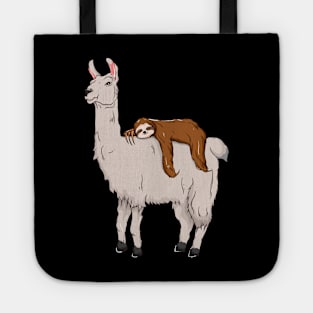 Cute & Funny Sloth Sleeping on Llama Friends Tote