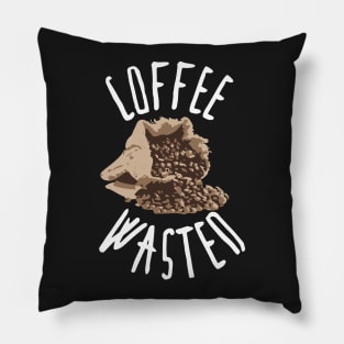 Coffee Wasted: Coffee T-shirt for Men and Women Pillow