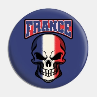 FRANCE FLAG IN A SKULL EMBLEM Pin