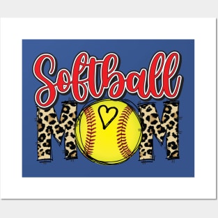 Game Day Baseball Life Softball Life Mom Mothers Day Leopard Poster