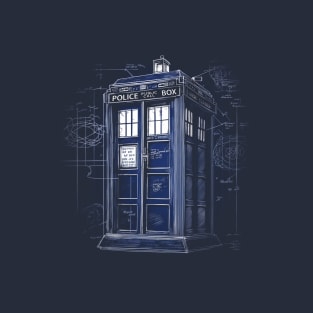 Police Phone Box Blueprint T-Shirt