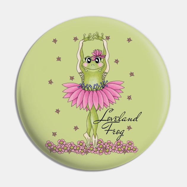 Loveland Frog - cute Cryptid ballerina Pin by TJWArtisticCreations