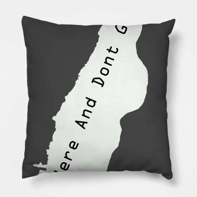 Here And Dont Go Manhattan Pillow by Aleey