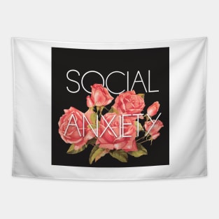 Social Anxiety Floral Design Tapestry