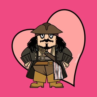 Valentine Captain Pugwash Captain Jack mashup T-Shirt