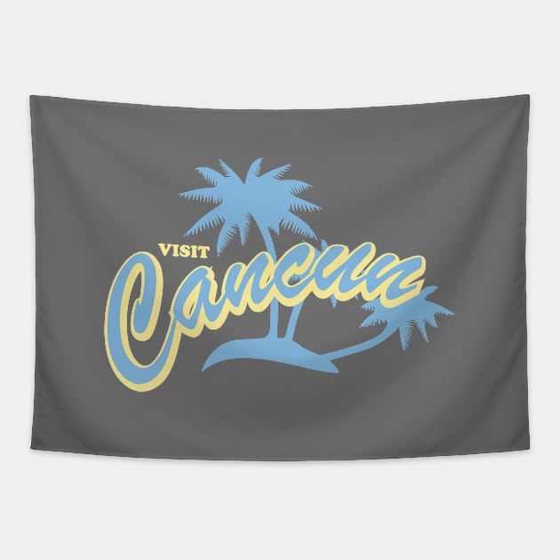 Vintage Travel - Cancun Tapestry by TCP