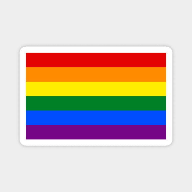 Large Gay Pride Rainbow Equality and Freedom Flag Magnet by podartist