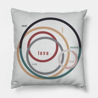 for Love || words & circles Pillow